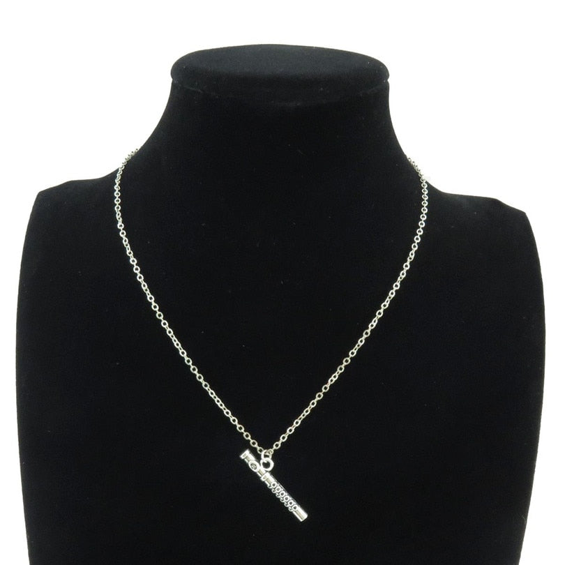 Flute Music Instrument Pendant Necklace