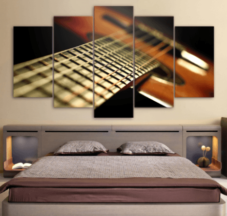 5 Pieces Classic Guitar Canvas Art - { shop_name }} - Review
