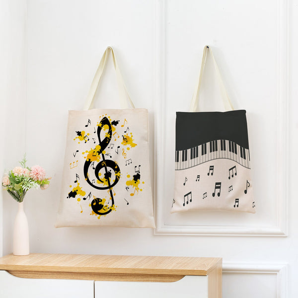 Music Note Foldable Tote Bag - Artistic Pod