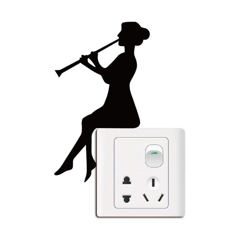 Girl Clarinet Light Switch Sticker