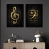 Gold Music Note Instrument Poster