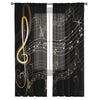 Golden Music Notes Sheer Curtain