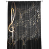 Golden Music Notes Sheer Curtain