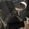 Golden Music Notes Sheer Curtain