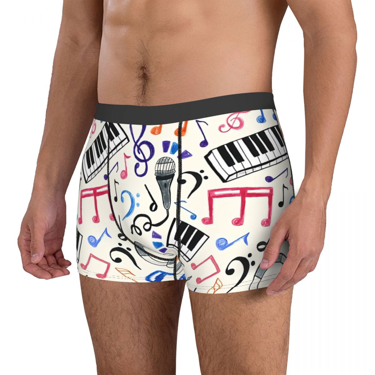 Piano & Microphone Print Boxer Briefs