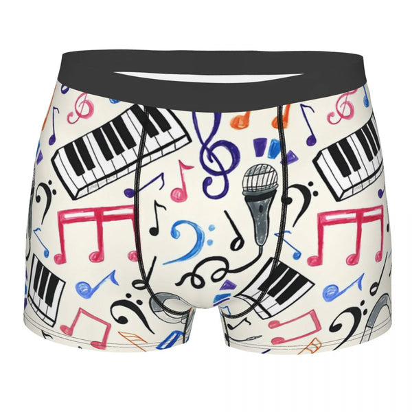 Piano & Microphone Print Boxer Briefs - Artistic Pod