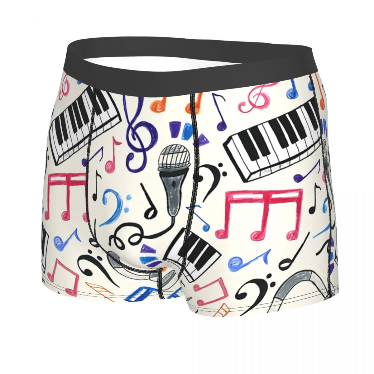 Piano & Microphone Print Boxer Briefs