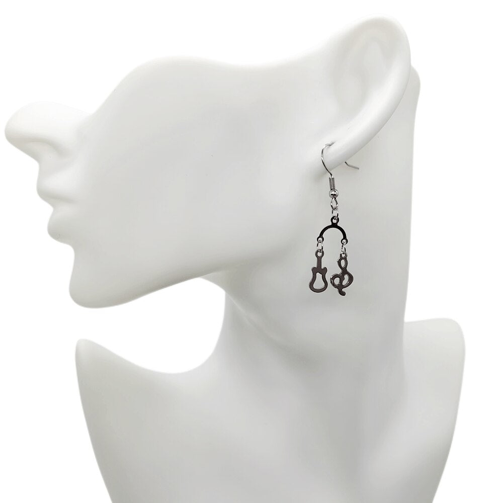 Musical Note and Guitar Drop Earrings