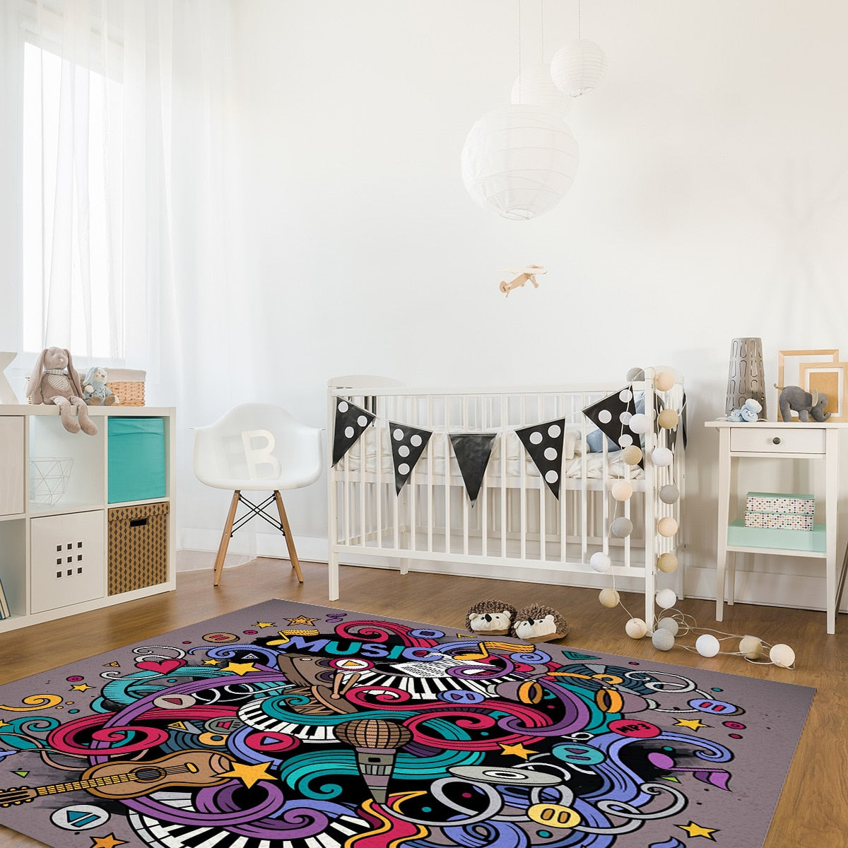 Graffiti Music Colorful Rug