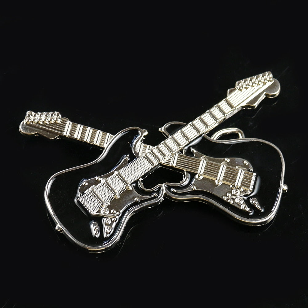 Black Guitar Belt Buckle