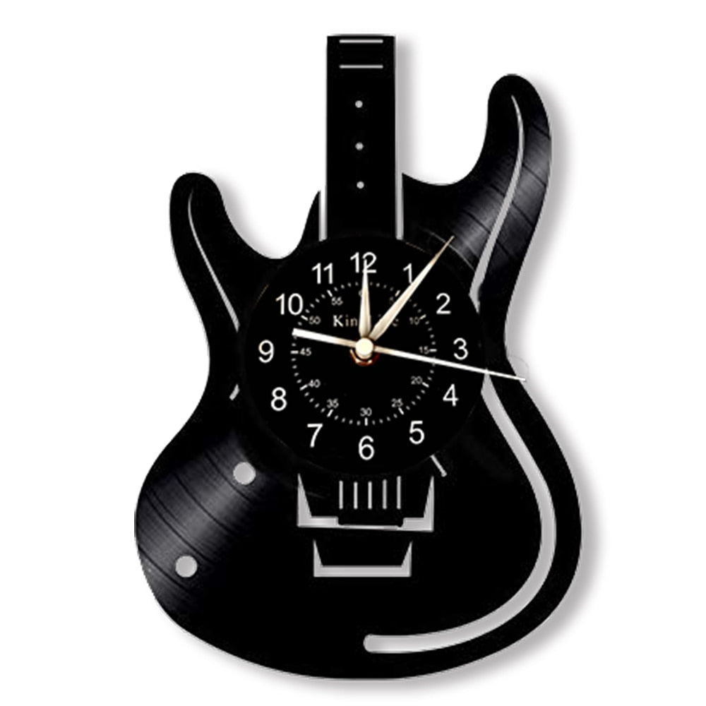 Black Electric Guitar Wall Clock