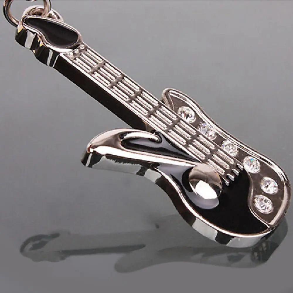Punk Guitar Rhinestone Keyring