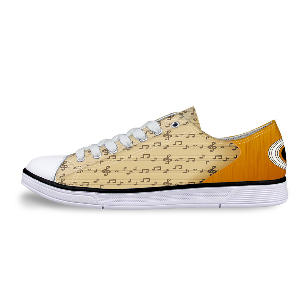 Music Chart Flats Canvas Sneakers