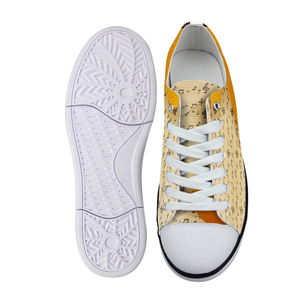 Music Chart Flats Canvas Sneakers