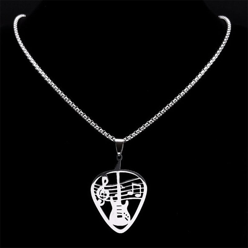 Guitar Music Note Pick Necklace