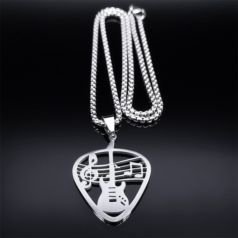 Guitar Music Note Pick Necklace