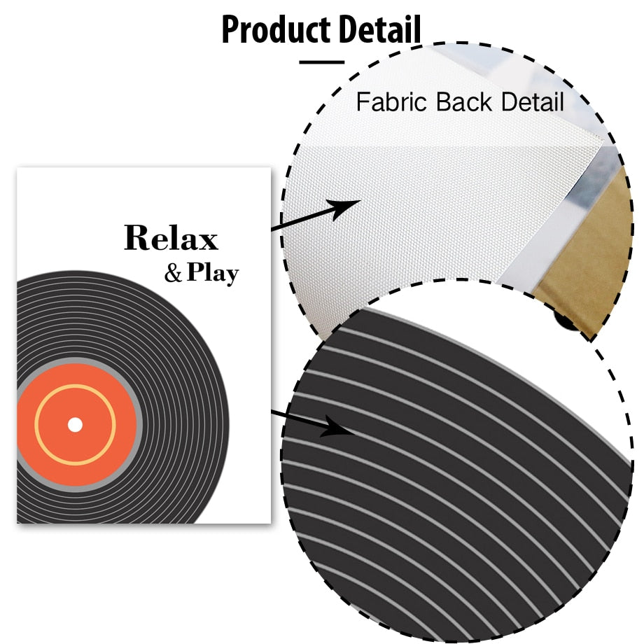 Guitar Radio Vinyl Records Wall Art