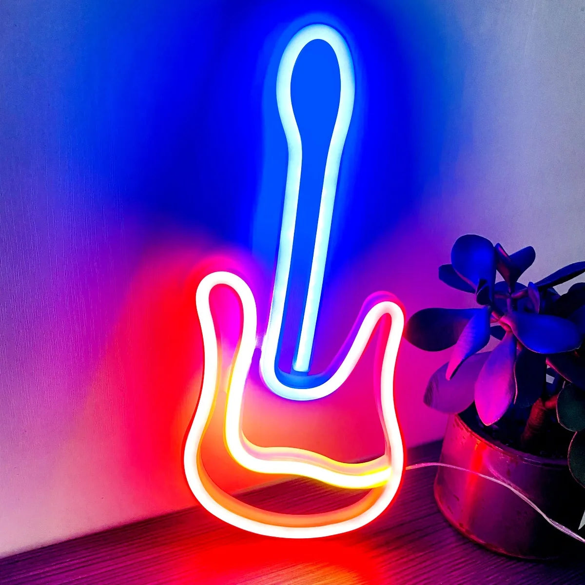 Guitar Rock & Roll Neon Sign Light