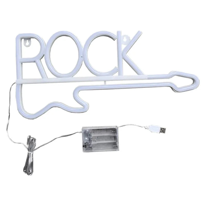 Guitar Rock & Roll Neon Sign Light