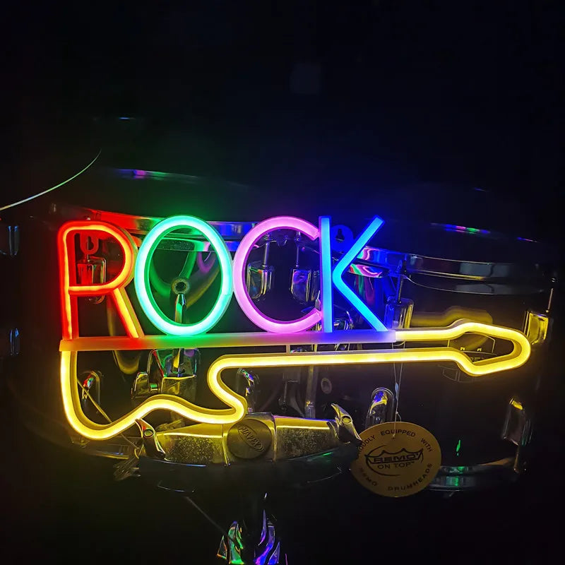 Guitar Rock & Roll Neon Sign Light