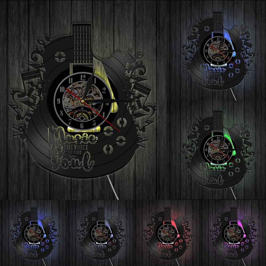 Guitar Vinyl Record Wall Clock