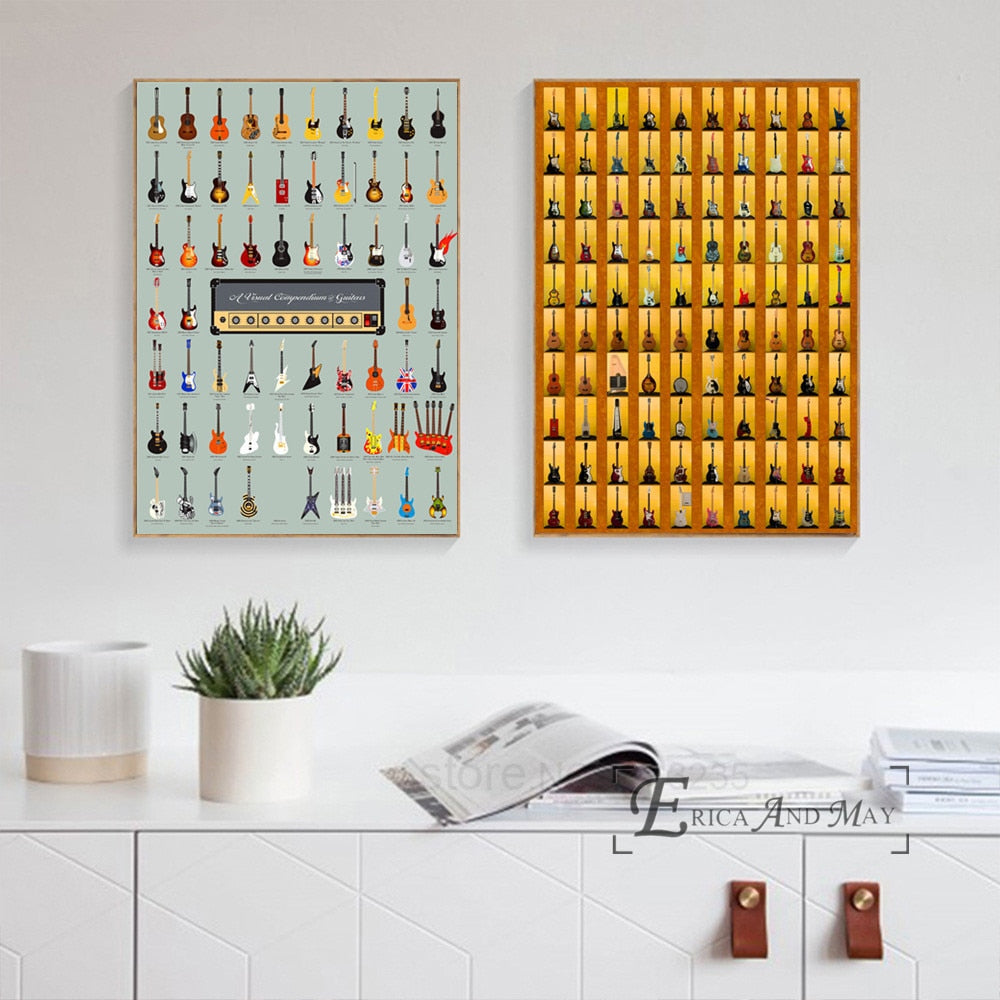 Guitar Visual Full Styles Wall Art
