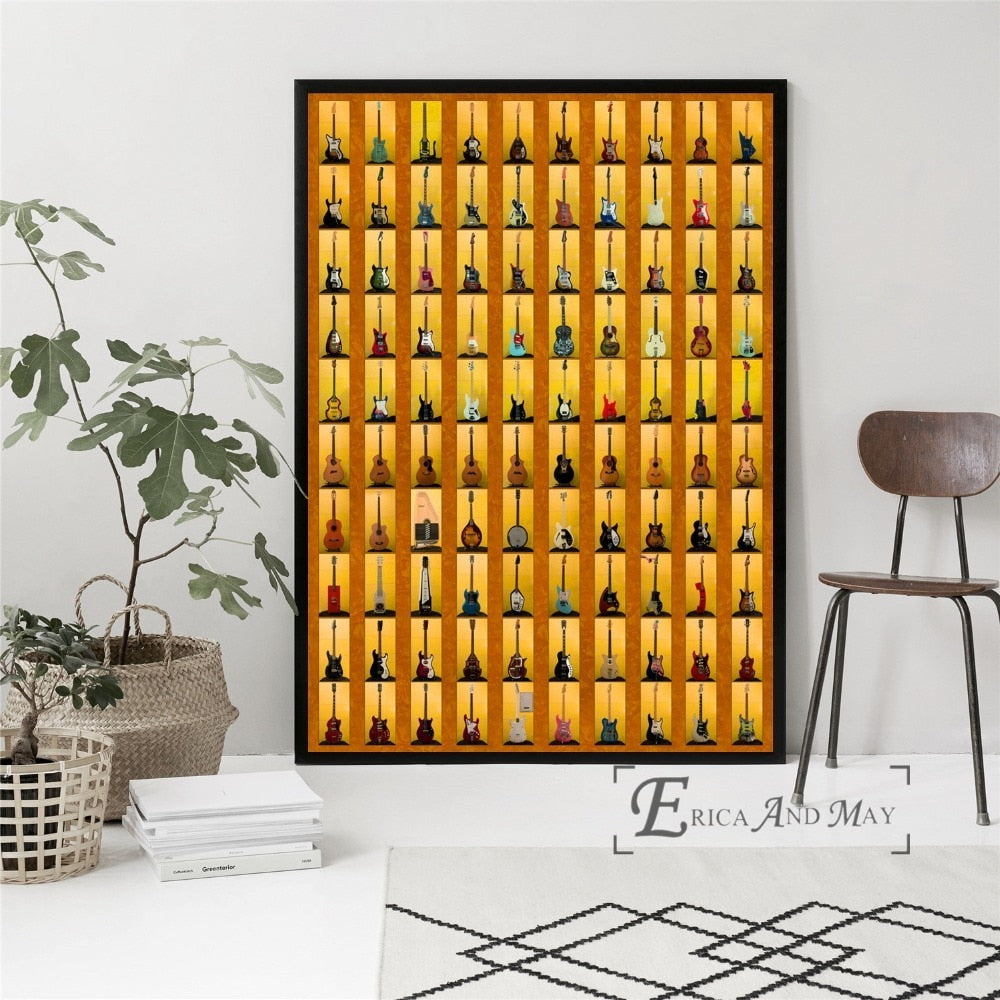 Guitar Visual Full Styles Wall Art