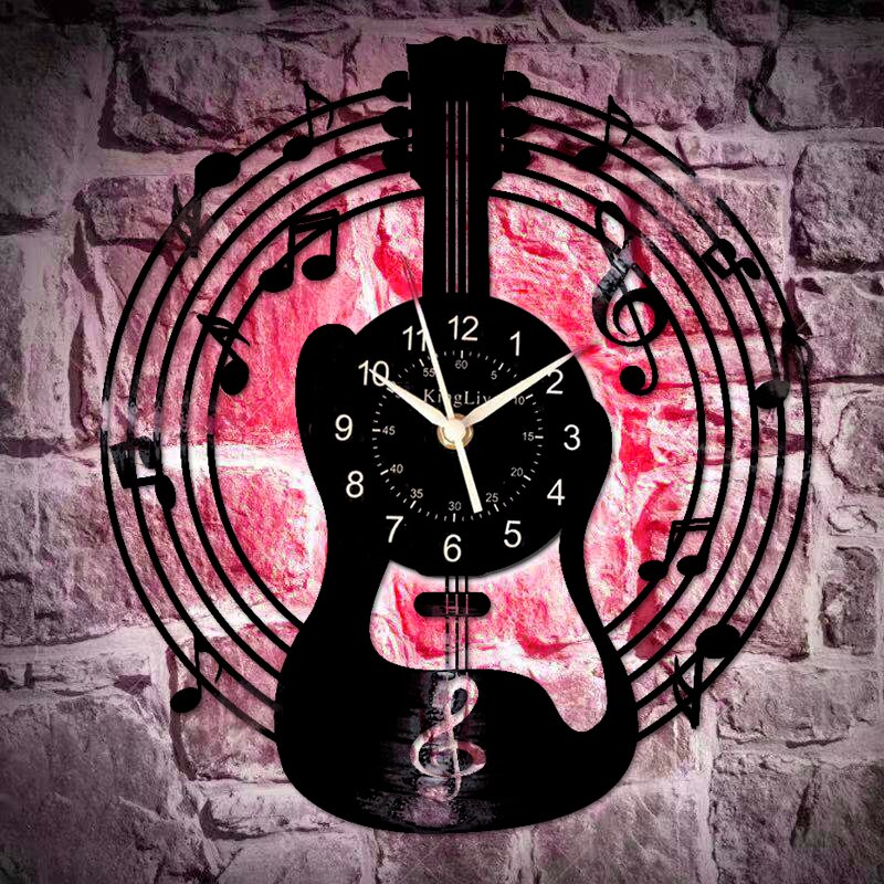Guitar Music Vinyl Record Wall Clock