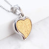 Heart Dull Polish Music Notes Necklace