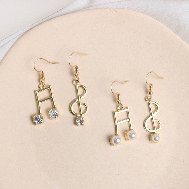Trendy Music Notes Dangle Earrings