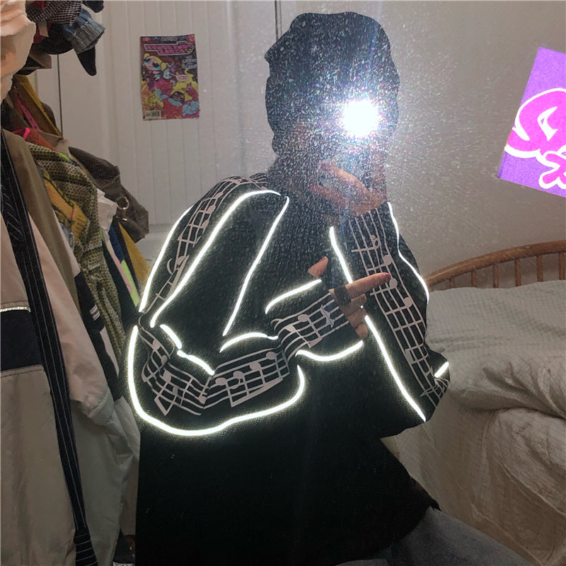 Reflective Music Notes Sweatshirt