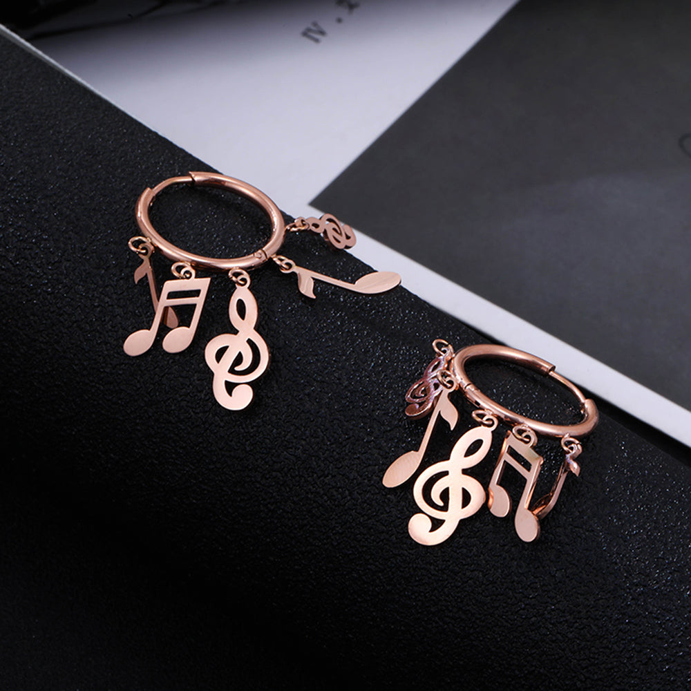 Music Notes Tassel Hoop Earrings