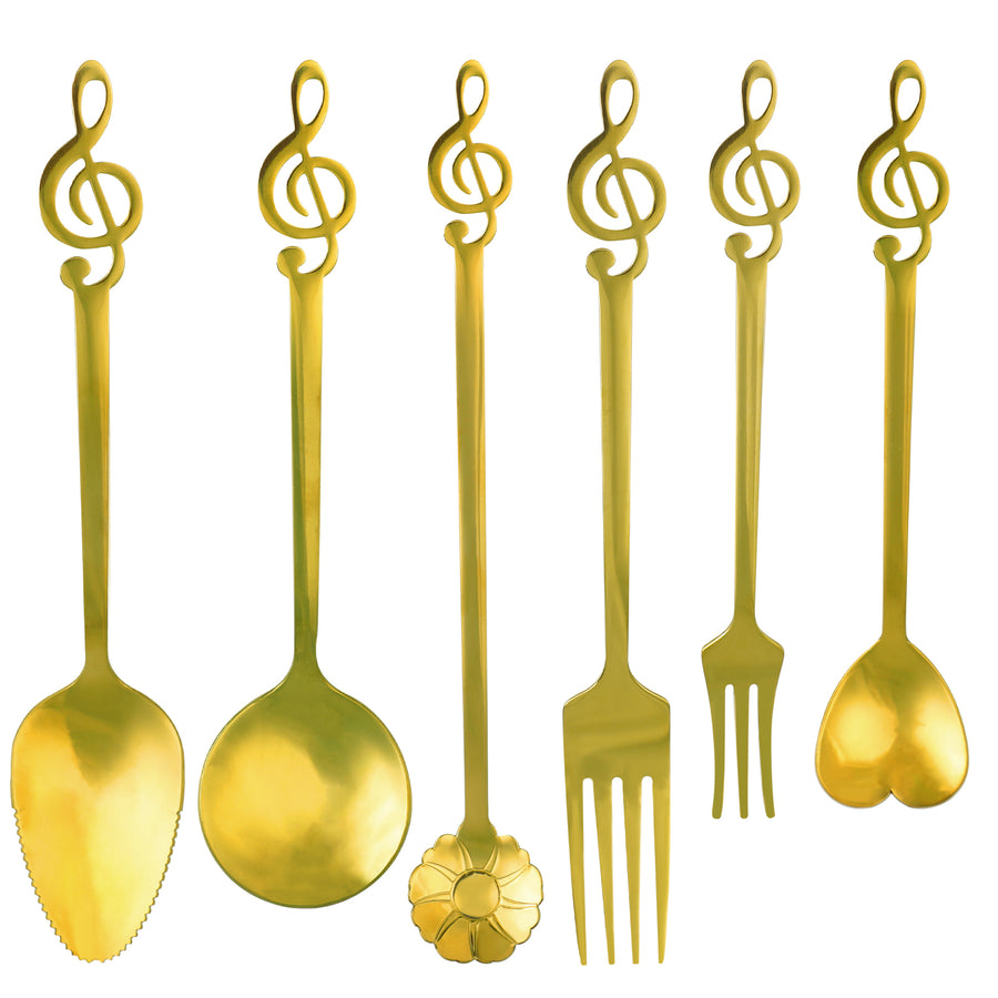 Golden Treble Clef Spoon Set