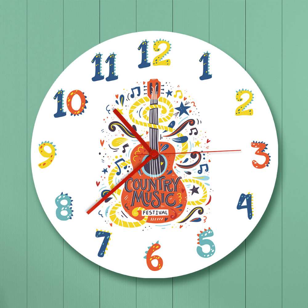 Acoustic Guitar Art Wall Clock - { shop_name }} - Review