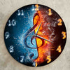 Water/Fire Treble Clef Wall Clock - { shop_name }} - Review