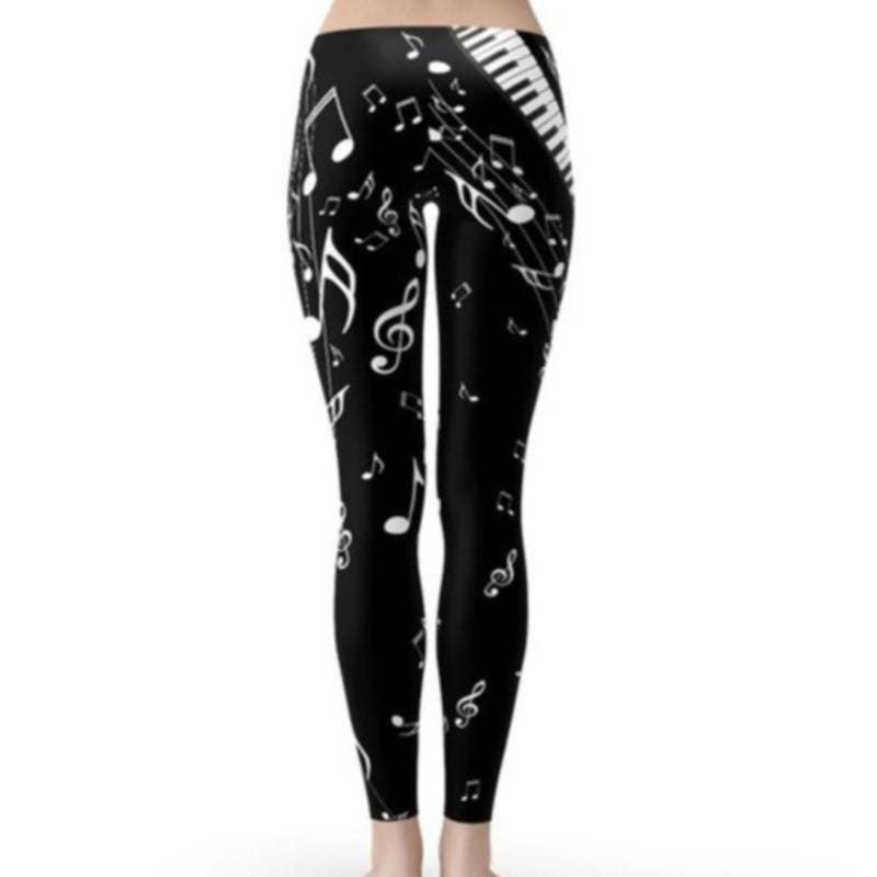 Piano Keys and Music Notes Leggings