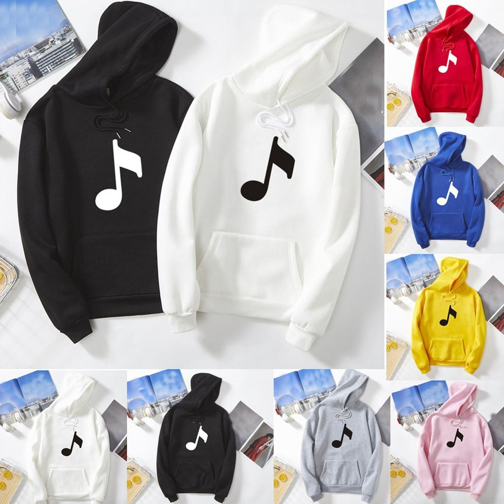 Music Note Women's Pocket Hoodie
