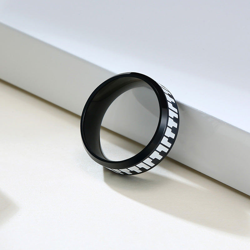 Artistic Piano Keys Black Ring
