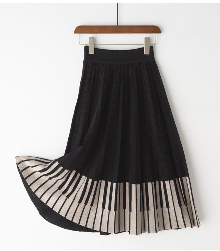 Elastic High Waist Piano Skirt