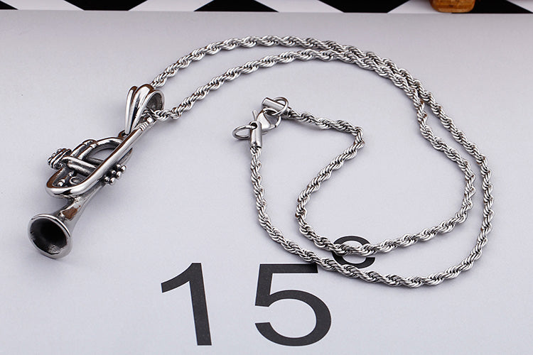 Silver Trumpet Necklace