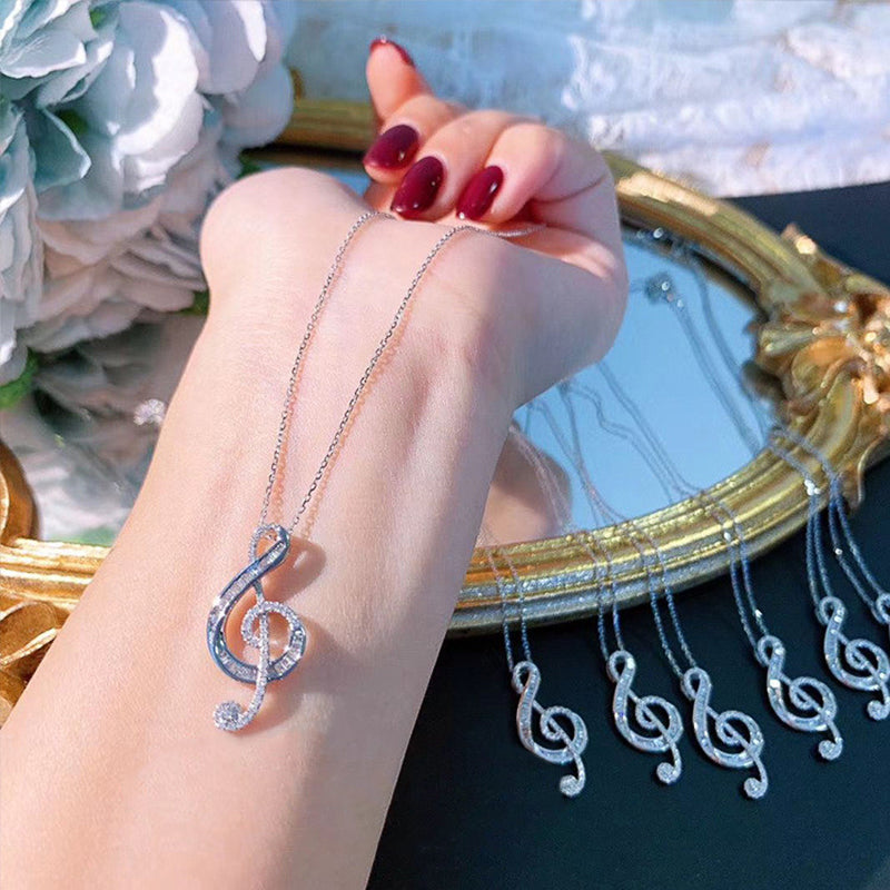 Music Symbol Crystal Necklace