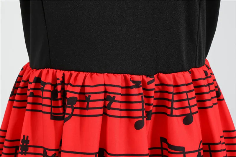 Romantic V-neck Music Dress