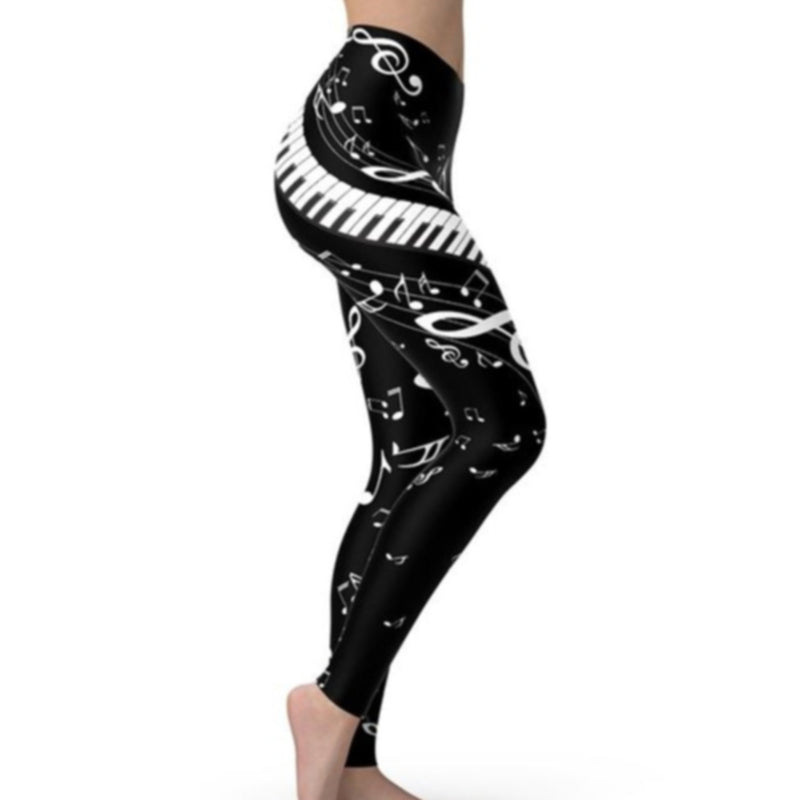 Piano Keys and Music Notes Leggings