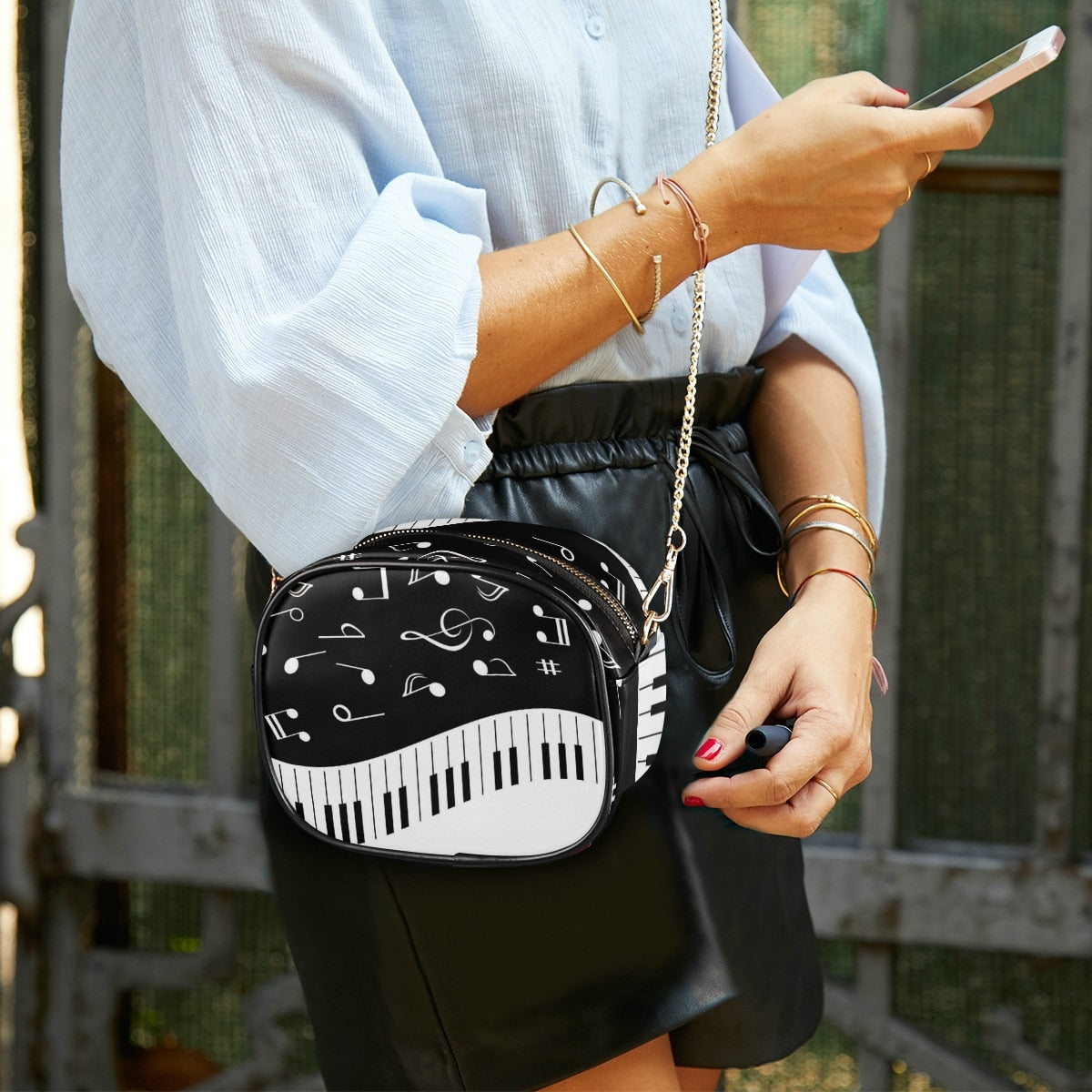 Music Note Piano Shoulder Bag