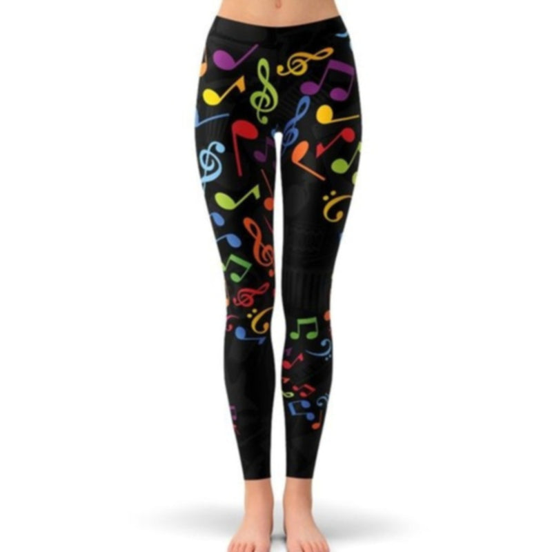 Piano Keys and Music Notes Leggings