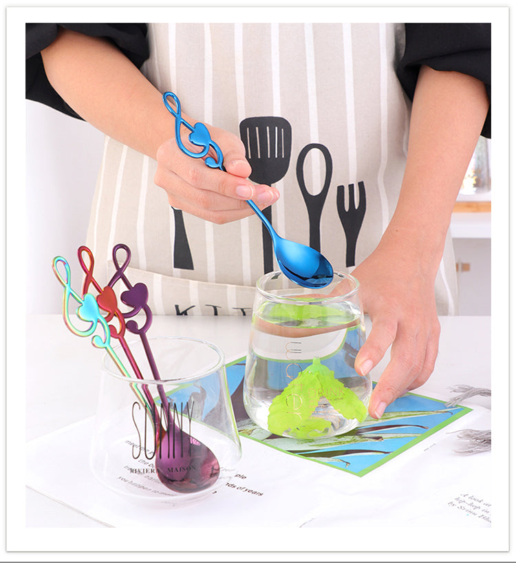 Heart Treble Clef Coffee Spoons