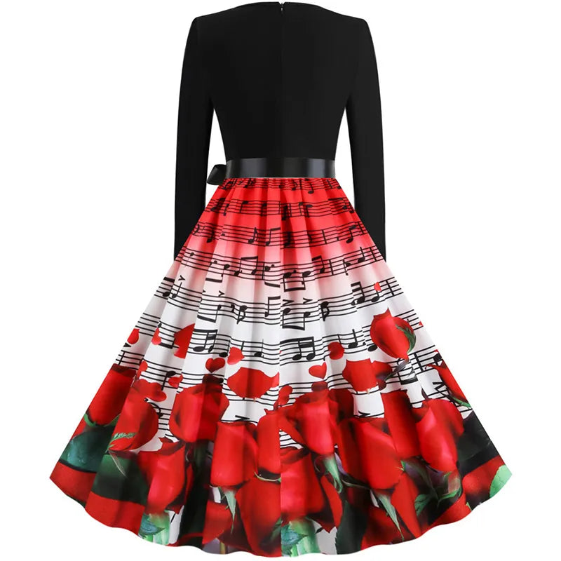 Elegant V-neck Music Dress Collection