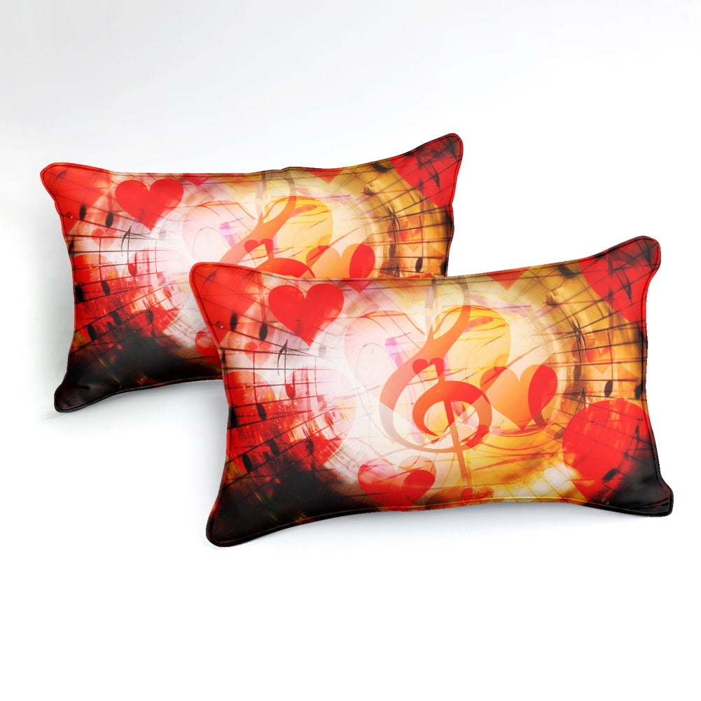 Treble Heart Red Bedding Set