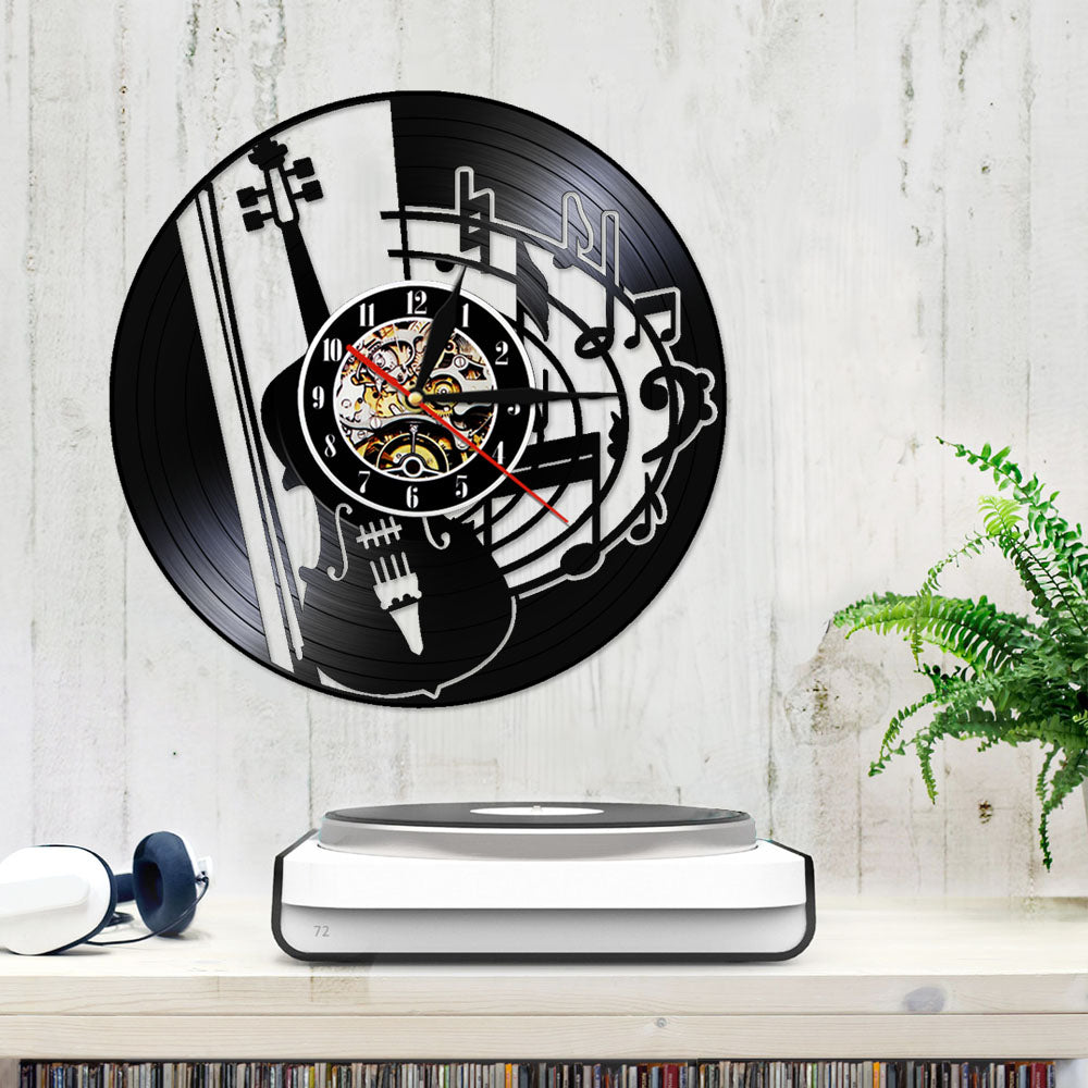Vintage Music Notes Violin Wall Clock