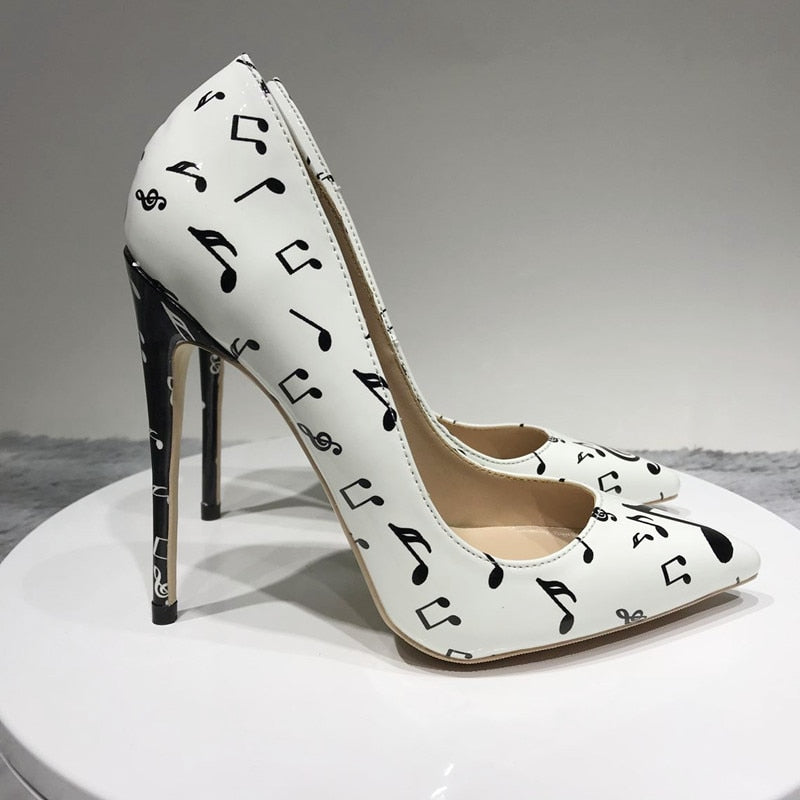 Music Notes Stiletto High Heels